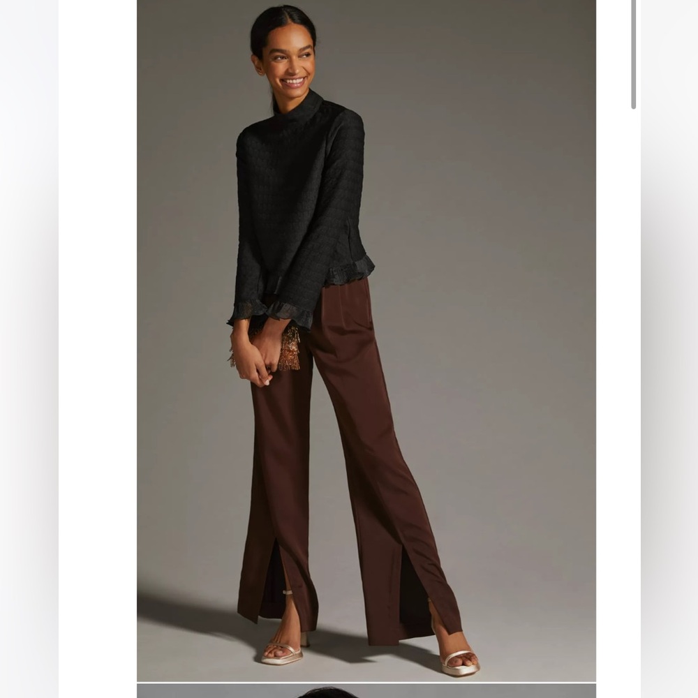 ANTHROPOLOGIE: Block Ruffle Top - Picture 2 of 4